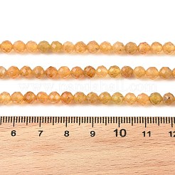 天然イエロートルマリンビーズ連売り  多面カット  ラウンド  5mm  穴：0.9mm  約76~79個/連  15''~15.55''（38.1~39.5センチメートル）&nbsp;G-Z106-A08-5mm