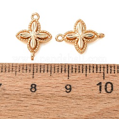 真鍮製コネクタチャーム  花のリンク  18KGP本金メッキ  14x10.5x2.5mm  穴：1mm&nbsp;KK-CBAB2E2-01G