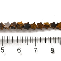 天然石タイガーアイビーズ連売り  スター  4x4.5x2mm  穴：0.8mm  約102個/連  15.35インチ（39cm）&nbsp;G-G085-B03-01