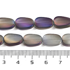 電気メッキガラスビーズセット  艶消し  オーバル  ダークスレートブルー  14x9x4.5mm  穴：1mm  約50個/連  27.17インチ（69cm）&nbsp;EGLA-C009-01B-FR05