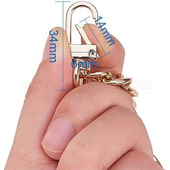 バッグストラップチェーン  アイアン製カーブリンクチェーン  回転式ナスカンカニカン付き  プラチナ·ゴールデン  120x1cm&nbsp;IFIN-PH0015-01A-M