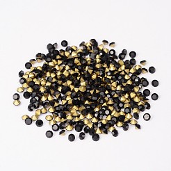 バックメッキA級ダイヤモンドポイントガラスラインストーン  ジェット  3.4~3.5mm  約1440個/袋&nbsp;LS-RGLA-SS14-002