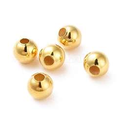 925スターリングシルバースペーサービーズ  ラウンド  18KGP本金メッキ  4mm  穴：1.4~1.5mm&nbsp;STER-L063-01G