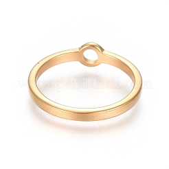 ユニセックスイオンプレーティング（IP）304ステンレススチール指輪  ゴールドカラー  サイズ5~8  15~18mm&nbsp;RJEW-E164-11G