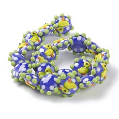 手作りランプワークビーズ  花  アヒル  バンピー  ブルー  21x19x10mm  穴：2mm  約20個/連  12.60''（32センチメートル）&nbsp;LAMP-J092-01D