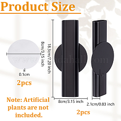 鉄製の壁掛け花瓶  花の鉢植え  長方形  ブラック  183x80x21mm&nbsp;AJEW-WH0481-420EB