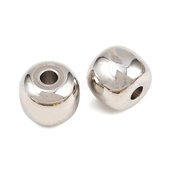 真鍮ビーズ  コラム  ラックめっき  長持ちメッキ  カドミウムフリー＆鉛フリー  プラチナ  8x7mm  穴：2mm&nbsp;KK-H292-42P-01