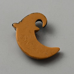 ハロウィーンをテーマにした不透明樹脂カボション  キャメル  ムーン  25.5x20x7.5mm&nbsp;CRES-WH0010-041C