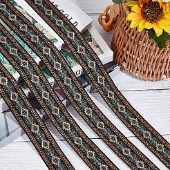 エスニック風刺繍ポリエステルリボン  ジャカードリボン  服飾材料  シエナ  菱形模様  1-1/2インチ（38mm）  5ヤード/袋&nbsp;OCOR-GF0002-24C