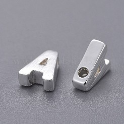 真鍮製チャーム  カドミウムフリー＆ニッケルフリー＆鉛フリー  文字L  文字.a  6x4.5x2mm  穴：1mm&nbsp;KK-P081-A-S