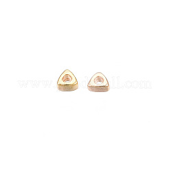 真鍮ビーズ  カドミウムフリー＆ニッケルフリー＆鉛フリー  三角形  18KGP本金メッキ  2x2x1mm  穴：0.8mm&nbsp;KK-N232-311