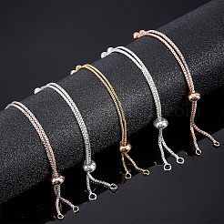12個3色の真鍮ベネチアンチェーンスライダーブレスレット作り  ミックスカラー  9x0.1cm  4個/カラー&nbsp;KK-NB0001-79