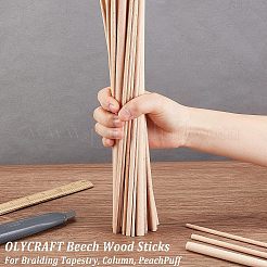 36種類のブナ材スティック6本  丸ノック棒  タペストリーを編むため  コラム  桃パフ  300x3~10mm  6個/スタイル&nbsp;DIY-OC0009-26