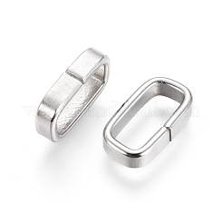 変色しにくい201ステンレススチール製リンクリング  長方形  ステンレス鋼色  9x5x2mm  内径：3x7mm&nbsp;STAS-I123-01P