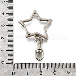 合金と鉄製の回転留め具、ストラップ、スナップフック  ストラップキーホルダー用クラフト用品  スター  プラチナ  43mm&nbsp;FIND-Q003-04P