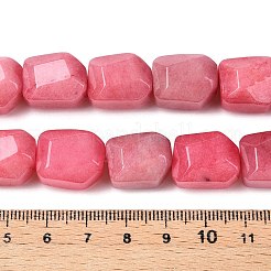 天然石ロードナイトビーズ連売り  染め  多面カット  ナゲット  16~17x12~13.5x10.5~13mm  穴：1.2mm  約13個/連  8.46~8.66インチ（21.5~22cm）&nbsp;G-N342-143A