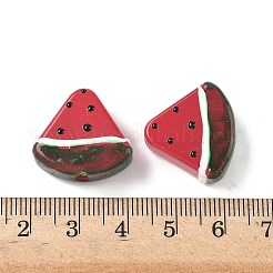 焼き絵の具、ガラス、エナメル、ビーズ  スイカ  レッド  19x20.5x8.5~9.5mm  穴：1.6mm&nbsp;LAMP-C019-02A