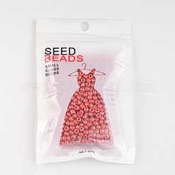 6/0不透明ラスターラウンドガラスシードビーズ  レッド  サイズ：直径約4mm  穴：1.5mm  約450個/50g&nbsp;X-SEED-A012-4mm-125
