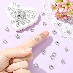 シェグレース真鍮ビーズキャップ  カドミウムフリー＆ニッケルフリー＆鉛フリー  花  プラチナメッキ  8.5x8.5x4mm  穴：0.8mm&nbsp;XGRPCU854-283P