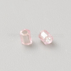 ガラスラウンドラッパビーズ  銀並ぶ  ピンク  2x2mm  穴：0.8mm  700個/セット&nbsp;GLAA-WH0032-28J