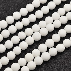 天然石マレーシアジェイドビーズ連売り  ラウンド  染め＆加熱  艶消し  6mm  穴：1mm  約64個/連  14.5~15インチ&nbsp;G-A152-G-6mm