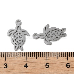 変色しない304ステンレススチールペンダント  レーザー切断  亀のチャーム  ステンレス鋼色  16.5x10.5x1mm  穴：1.6mm&nbsp;STAS-F300-08P