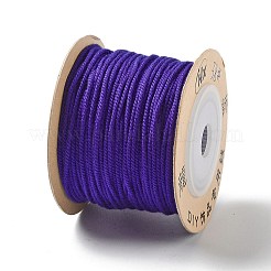 ポリエステルツイストコード  ラウンド  DIYのジュエリーには  藤紫色  1.2mm  約38.28ヤード（35m）/ロール&nbsp;OCOR-G015-01B-07