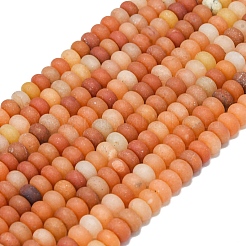 天然石レッドアベンチュリンビーズ連売り  艶消し  ロンデル  8x5mm  穴：1.4mm  約73~75個/連  14.96''~15.16''（38~38.5センチメートル）&nbsp;G-P575-A02-8x5mm-05