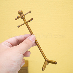 木製コートラックミニモデル  マイクロランドスケープドールハウスアクセサリー  小道具の装飾のふりをする  キャメル  140mm&nbsp;PW-WG0E885-01