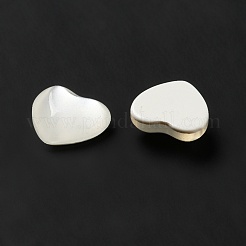 樹脂カボション  パールカラーの  模造キャットアイ  ハート  フローラルホワイト  5.5x6x2mm&nbsp;CRES-D003-10