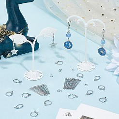 DIYジュエリーキット  フレンチフックピアス金具を含む  ジャンプリングとアイピン  ステンレス鋼色  14.5x12x2mm  穴：1.2mm&nbsp;DIY-BBC0003-01A