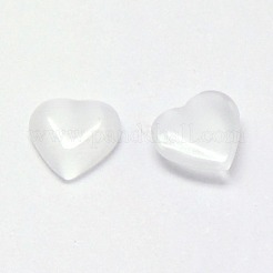 キャッツアイカボション  ハート  ホワイト  8x8x2.5mm&nbsp;CE-J003-8x8mm-05
