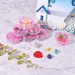 プラスチック化粧品クリームジャー3g  空の詰め替え可能なボトル  濃いピンク  2.9x1.6cm  容量：3g  120個/箱&nbsp;MRMJ-PH0001-11