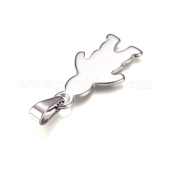変色しにくい304ステンレススチールペンダント  男  ステンレス鋼色  34.5x18.5x1.5mm  穴：10x4mm&nbsp;STAS-I135-39P