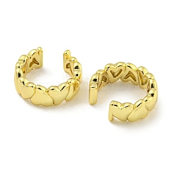 真鍮カフイヤリング  女性のための  ハート  18KGP本金メッキ  13x5mm&nbsp;EJEW-C104-018G