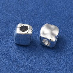 直方体合金ビーズ  長持ちメッキ  ラックめっき  銀  5x4.5x3.5mm  穴：2mm&nbsp;FIND-G066-02S