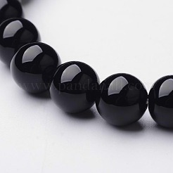 天然染色＆加熱黒瑪瑙の丸いビーズストレッチブレスレット  内径：2インチ（5.2cm）  ビーズ：8mm&nbsp;BJEW-F203-09