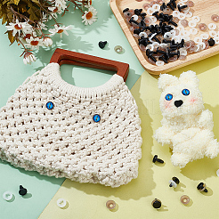 プラスチック製安全クラフトアイカボションセッティング50個  プラスチックパッド50個付き。  diyの人形のおもちゃの人形のプラシ天の動物の作成のため  ブラック  12mm&nbsp;AJEW-PH0012-20A