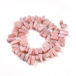 天然石ピンクオパールビーズ連売り  ナゲット  2.5~7x8~19.5x5~7mm  穴：0.8mm  約71~77個/連  15.35~15.75''（39~40センチメートル）&nbsp;G-T140-65