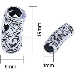 合金チューブビーズ  アンティークシルバー  19x6mm  穴：4mm  20個/箱&nbsp;PALLOY-NB0001-20