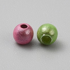 レーザー不透明アクリルビーズ  ラウンド  ミックスカラー  4mm  穴：1.2mm  200個/セット&nbsp;OACR-CJC0010-14D