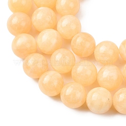 天然石レモンジェイド翡翠ビーズ連売り  ラウンド  14~14.5mm  穴：1.2mm  約28~30個/連  15.35~16.14''（39~41センチメートル）&nbsp;G-H343-D04-14mm