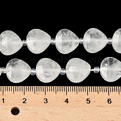 天然石クオーツクリスタルビーズ連売り  水晶  ティアドロップ  12x12x5~6mm  穴：1mm  約12個/連  6.69''（17センチメートル）&nbsp;G-D316-A20