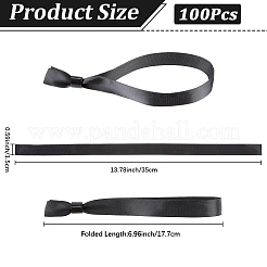ポリエステル製リストストラップ100個  ブラック  177x15x9mm&nbsp;DIY-CN0003-83C