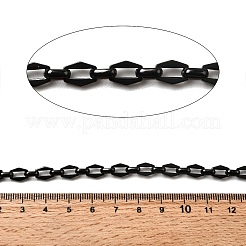 304ステンレススチール六角リンクチェーン  溶接されていない  PVD真空メッキ  長持ちメッキ  ブラック  8x6x1.4mm&nbsp;CHS-S012-21B