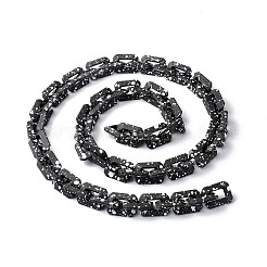 スプレー塗装されたccbプラスチックカーブチェーンとアズキチェーン  ミックス型  ブラック  25.5~32x18~30x6~7mm  39.37インチ（1m）/連  1連売り/セット&nbsp;AJEW-JB01046