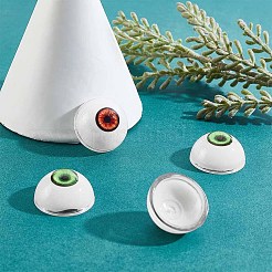 2組2色のプラスチック製クラフトアイ  中空の眼球  人形作りアクセサリー  半円  ミックスカラー  32x18mm  内径：26mm  1対/カラー&nbsp;DIY-PH0010-17B