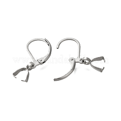304ステンレススチールフレンチフックピアス金具  アイスピンチベイル付き  ステンレス鋼色  24mm  ピン：0.8mm&nbsp;STAS-P370-03P