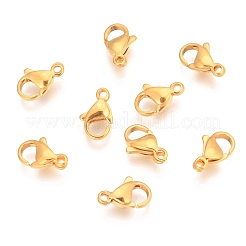 304ステンレススチール製ロブスタークロウ留め金  ゴールドカラー  11x7x3mm  穴：1.4mm&nbsp;LS-STAS-T040-PJ212-11