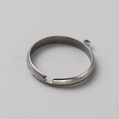 304ステンレススチールループリングベース  ステンレス鋼色  穴：1.2mm  内径：18.2mm&nbsp;FIND-WH0161-31A-P